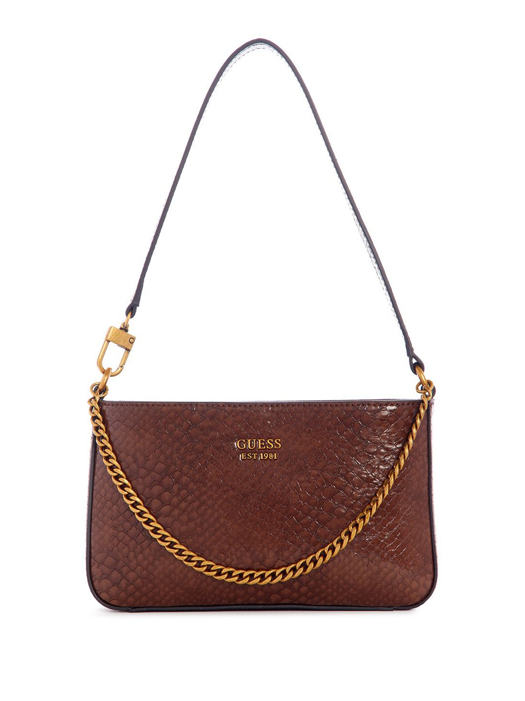 

GUESS Textured PU Structured Shoulder Bag, Brown