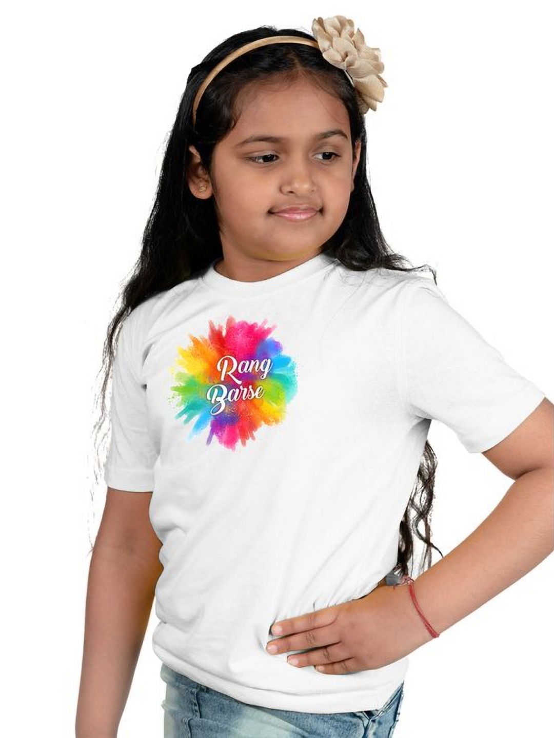 

Chombooka Girls Graphic Printed Round Neck T-shirt, White