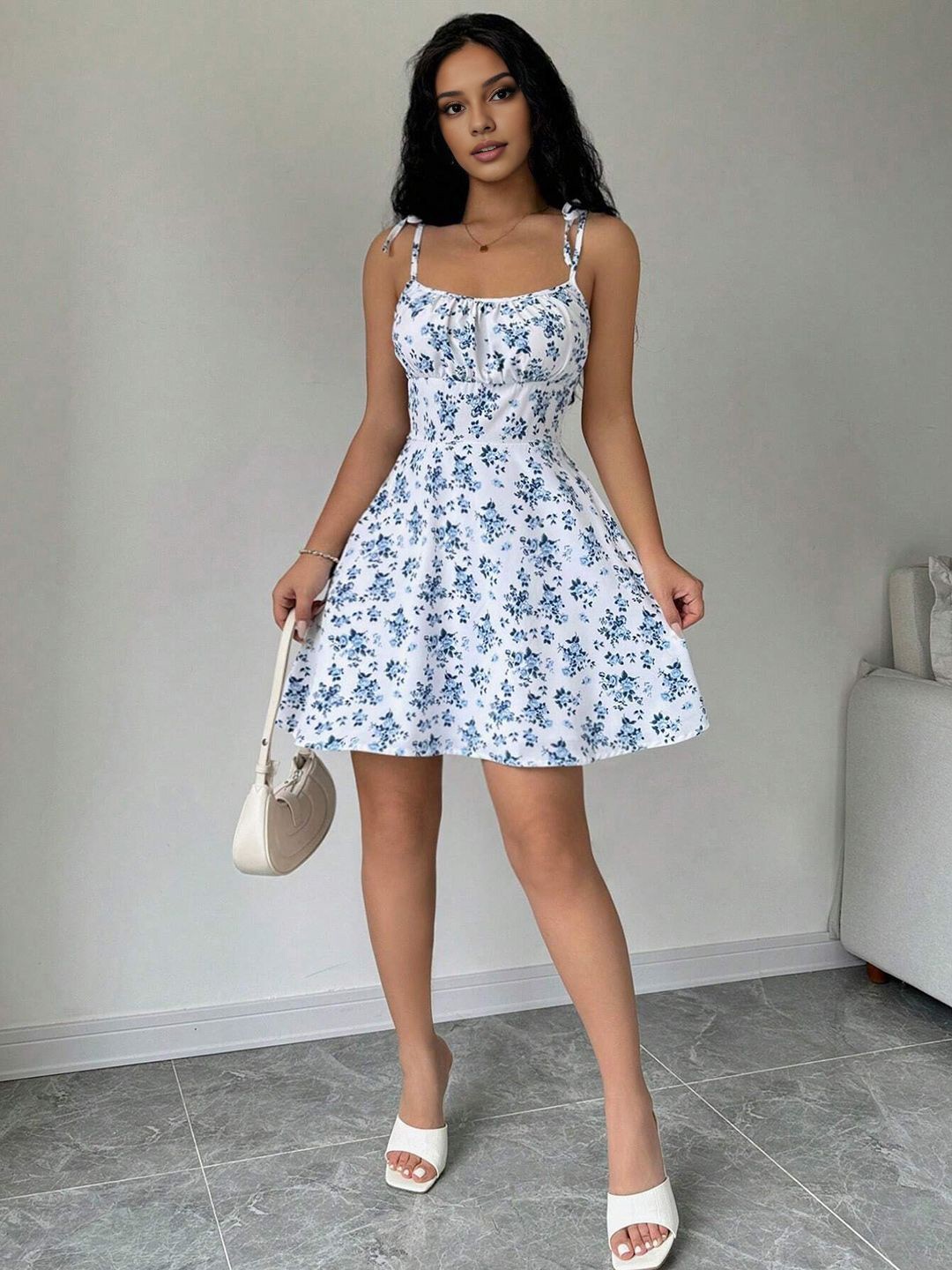 

StyleCast Floral Print Fit & Flare Dress, White