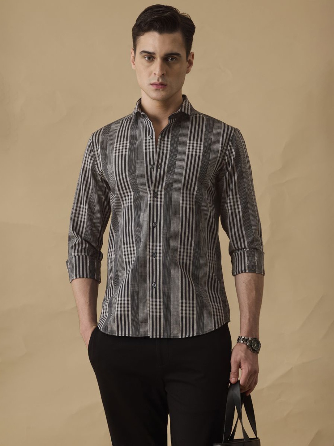 

Snitch Men Classic Slim Fit Opaque Checked Casual Shirt, Multi