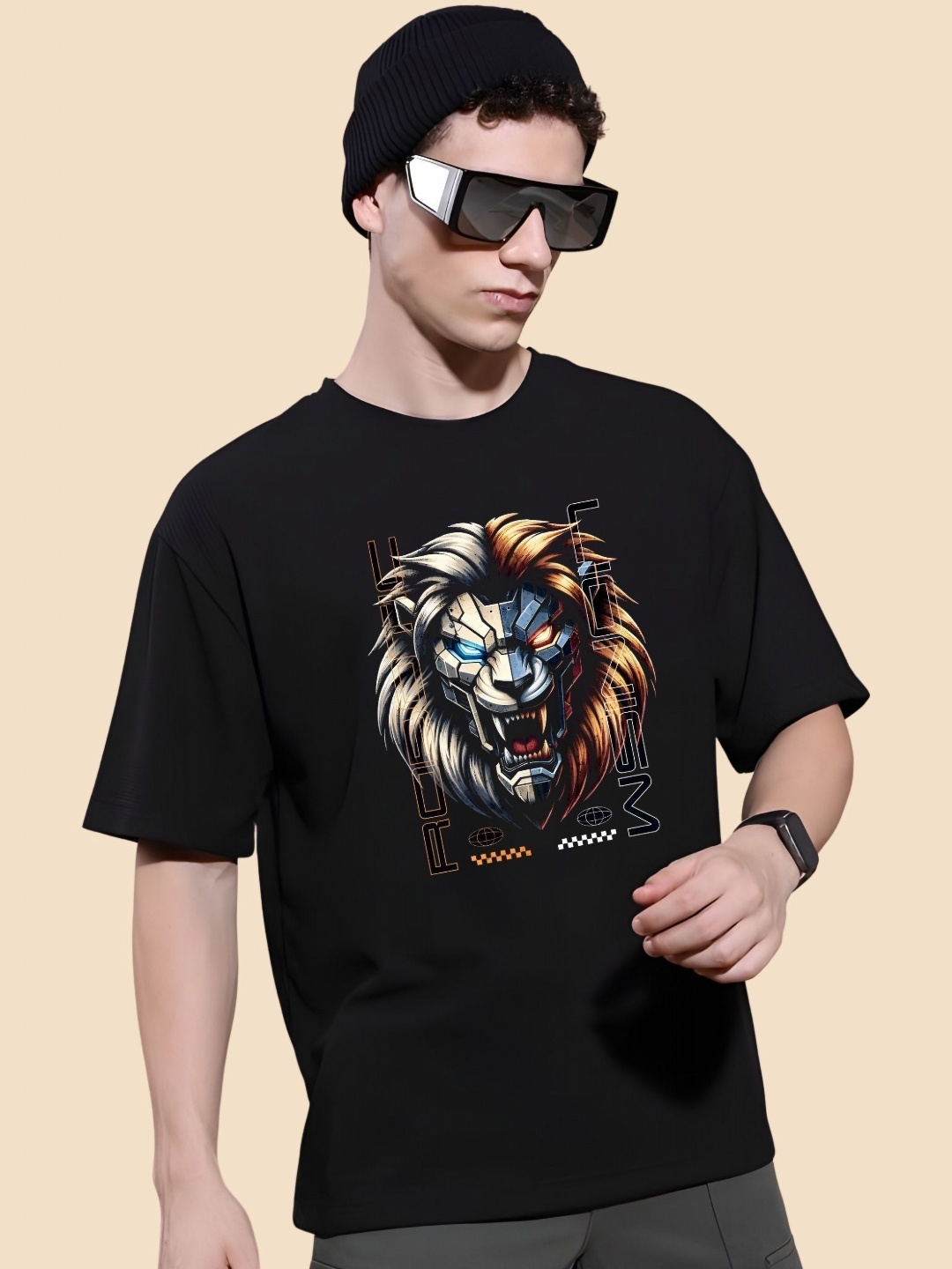 

SZN Men Drop-Shoulder Sleeves T-shirt, Black