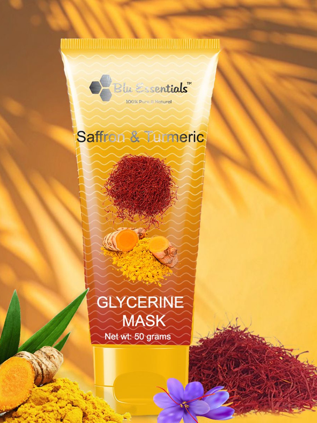 

Blu Essentials Saffron & Turmeric Glycerine Face Mask - 50 g, Yellow