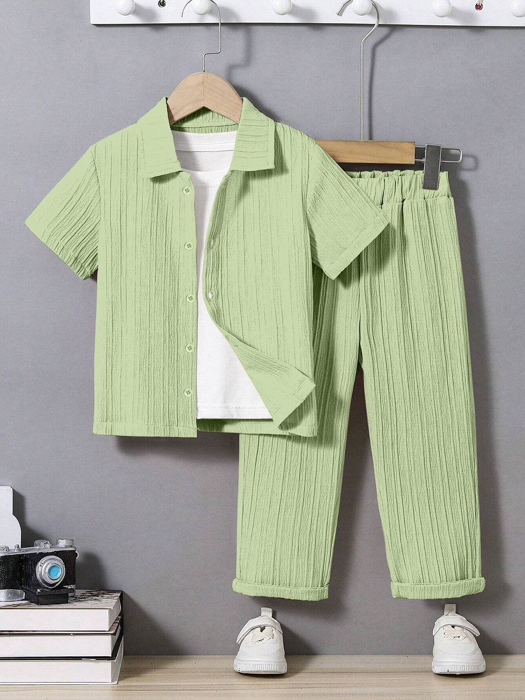 

YK Boys Shirt with Trousers, Green