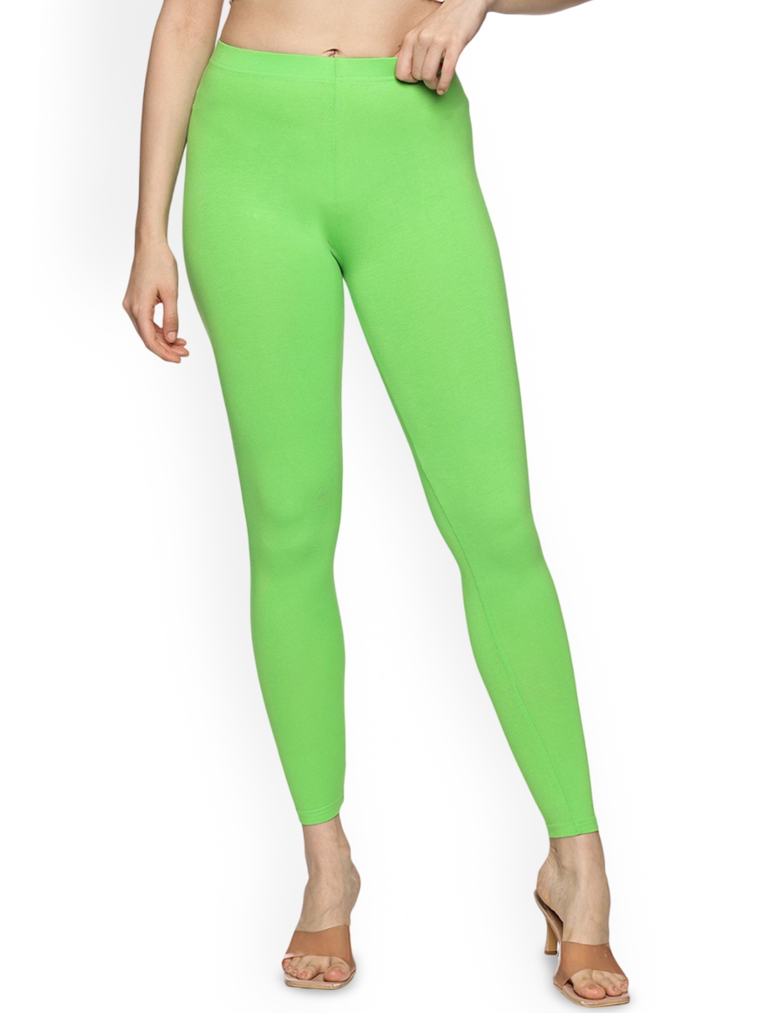 

Coppersmith Women Ankle Length Breathable Leggings, Green