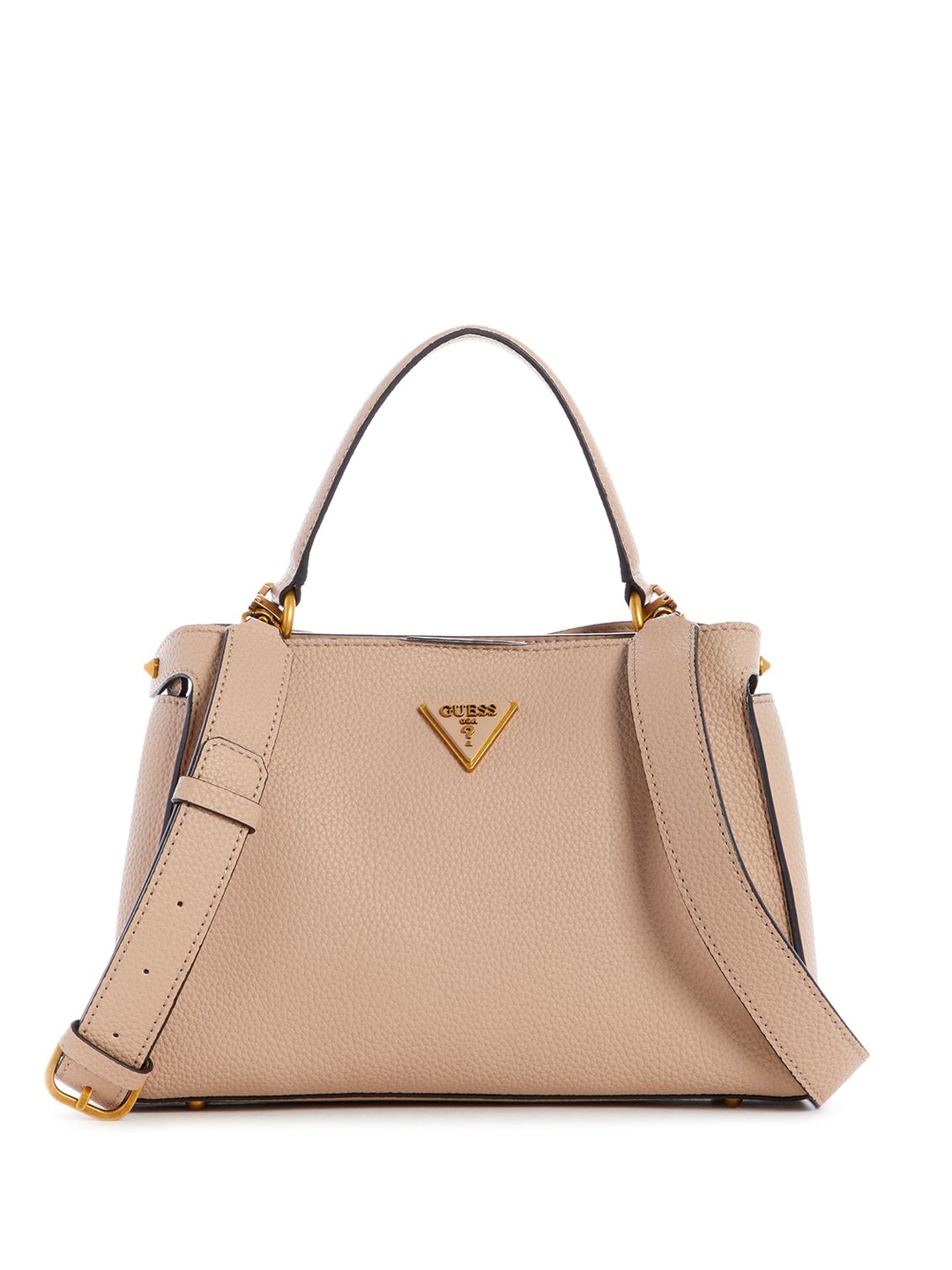 

GUESS PU Structured Satchel with Tasselled, Beige