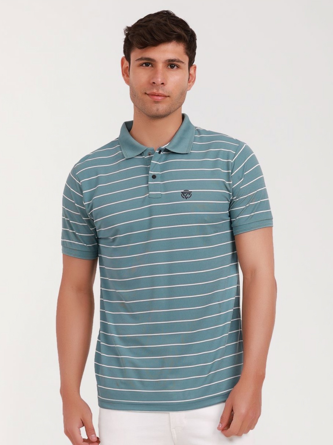 

Fitcore Men Dri-FIT Striped Polo Collar T-shirt, Blue