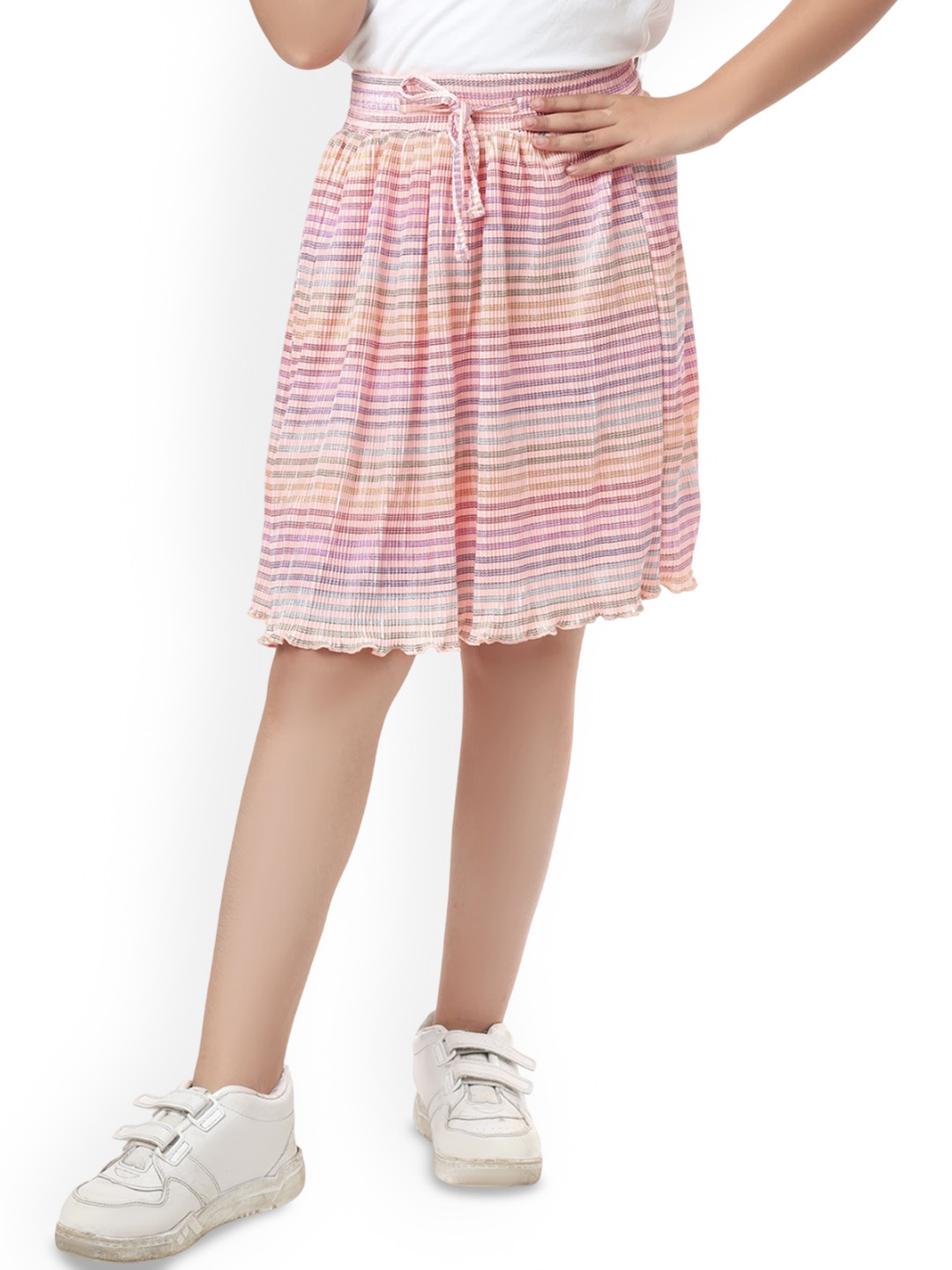

Ishti Girls Foil Printed Knee-Length Skirt, Orange