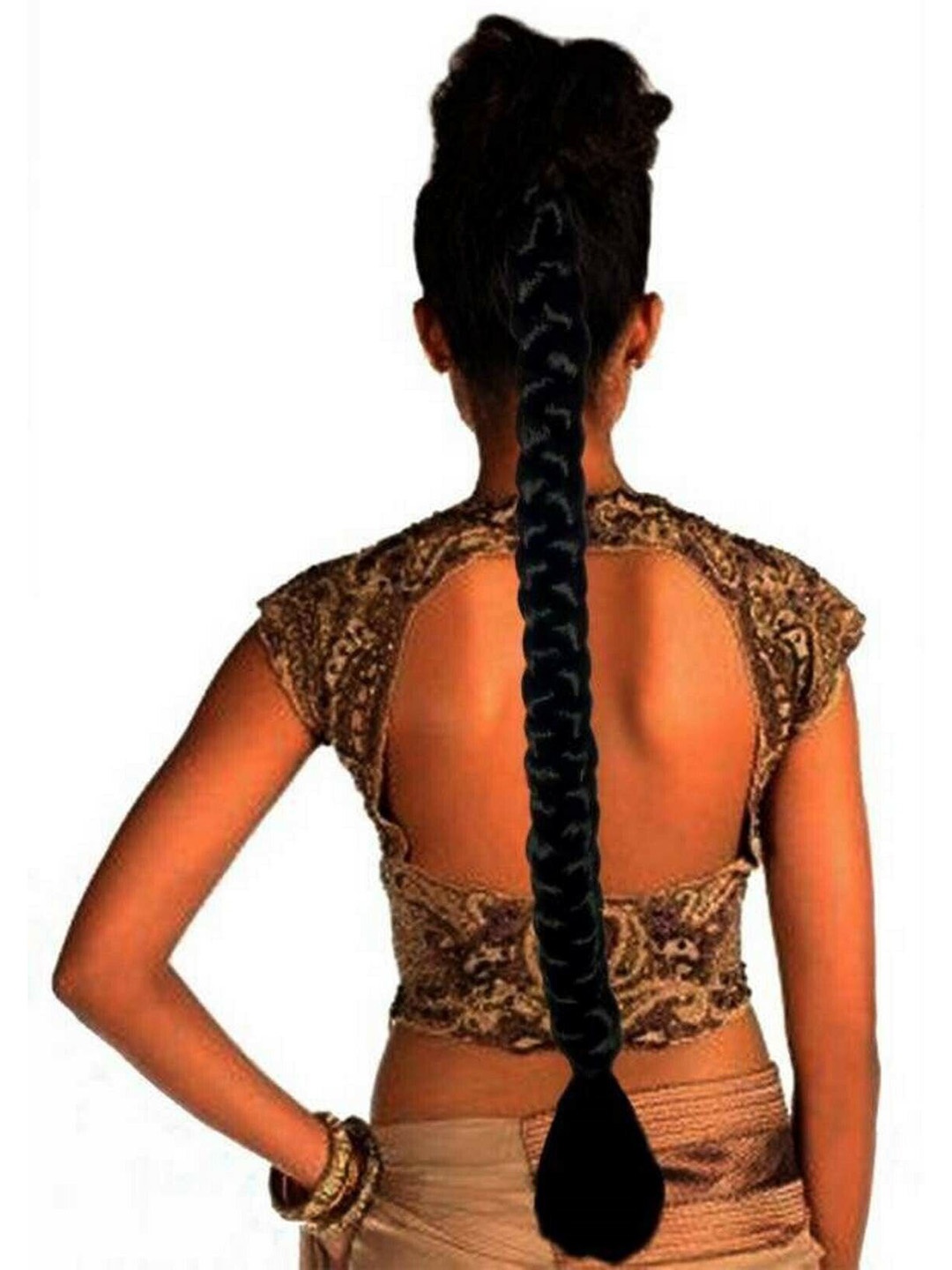 

vister Wavy Clip-In Hair Extension - 24 Inch - Black