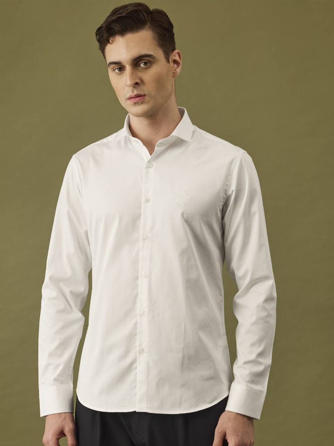 

Snitch Men Classic Slim Fit Opaque Casual Shirt, White