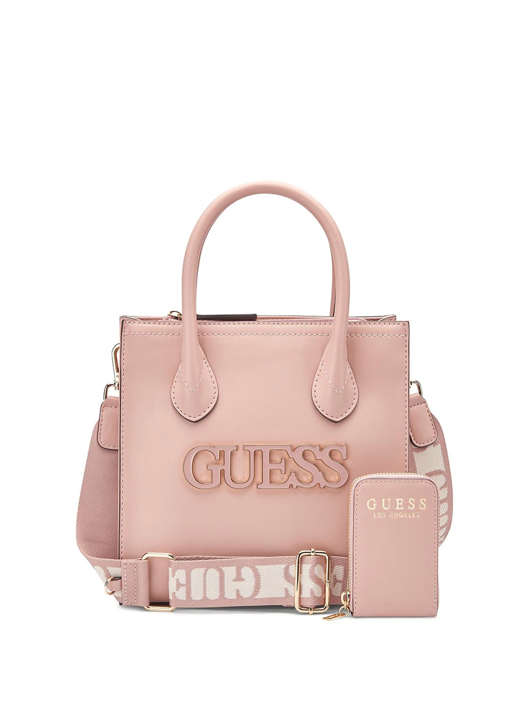 

GUESS PU Swagger Shoulder Bag with Applique, Mauve