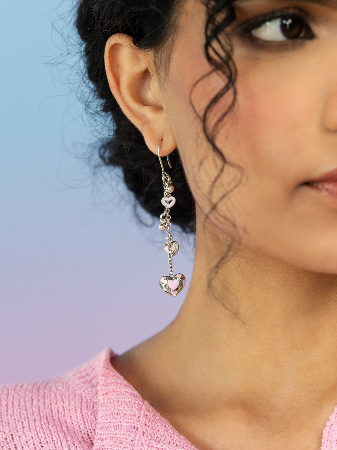 

SHAYA Bring in the Cheer 925 Sterling Silver Heart Shaped Drop Earrings