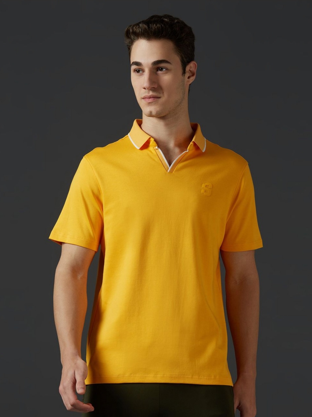 

Supa Men Solid Polo Collar Cotton T-shirt, Mustard