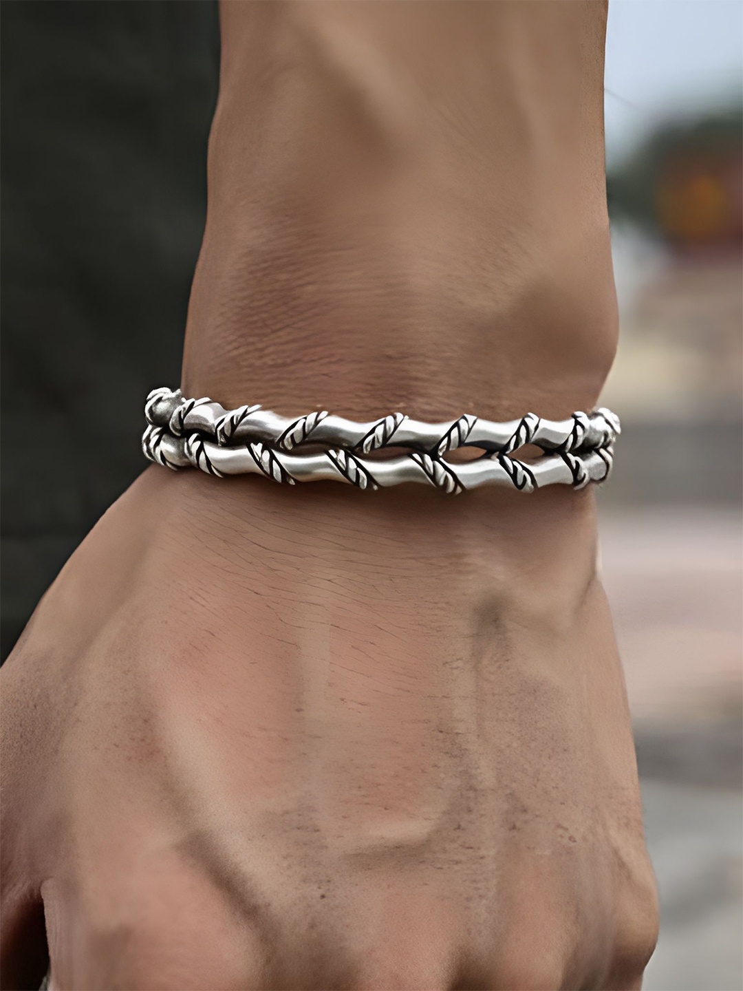 

Jewels Galaxy Men Silver-Plated Bracelet