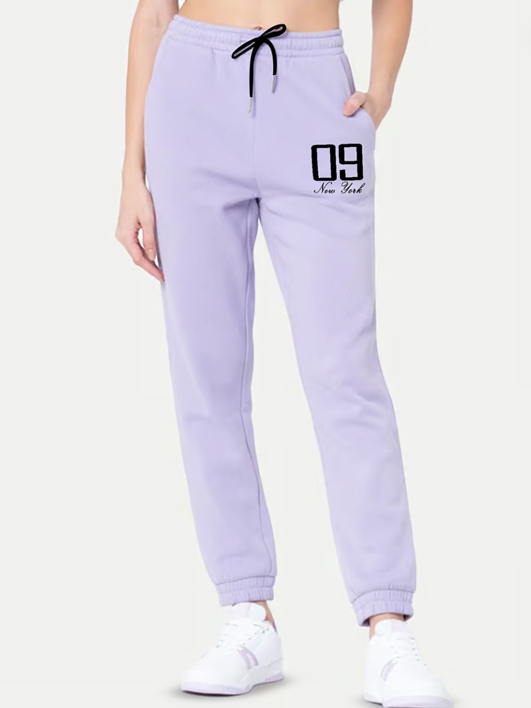 

SAAHASAM Women Printed Relaxed Loose Fit Joggers Trousers, Purple