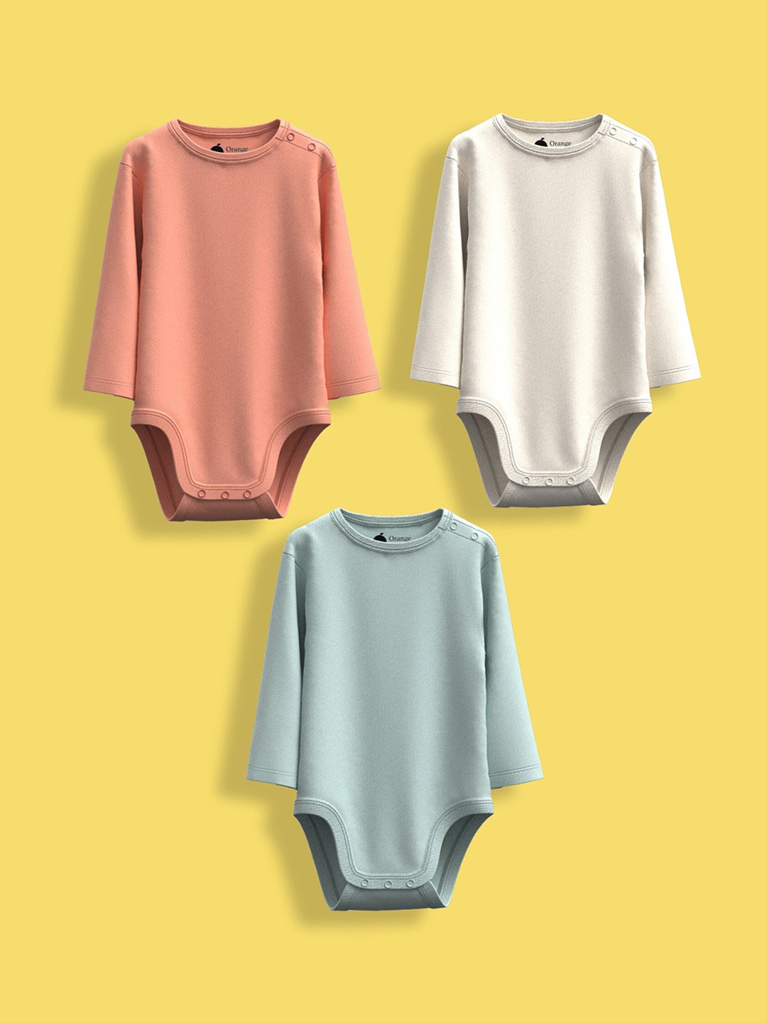 

Orange Sugar Infants Pack Of 3 Cotton Bodysuits, Off white