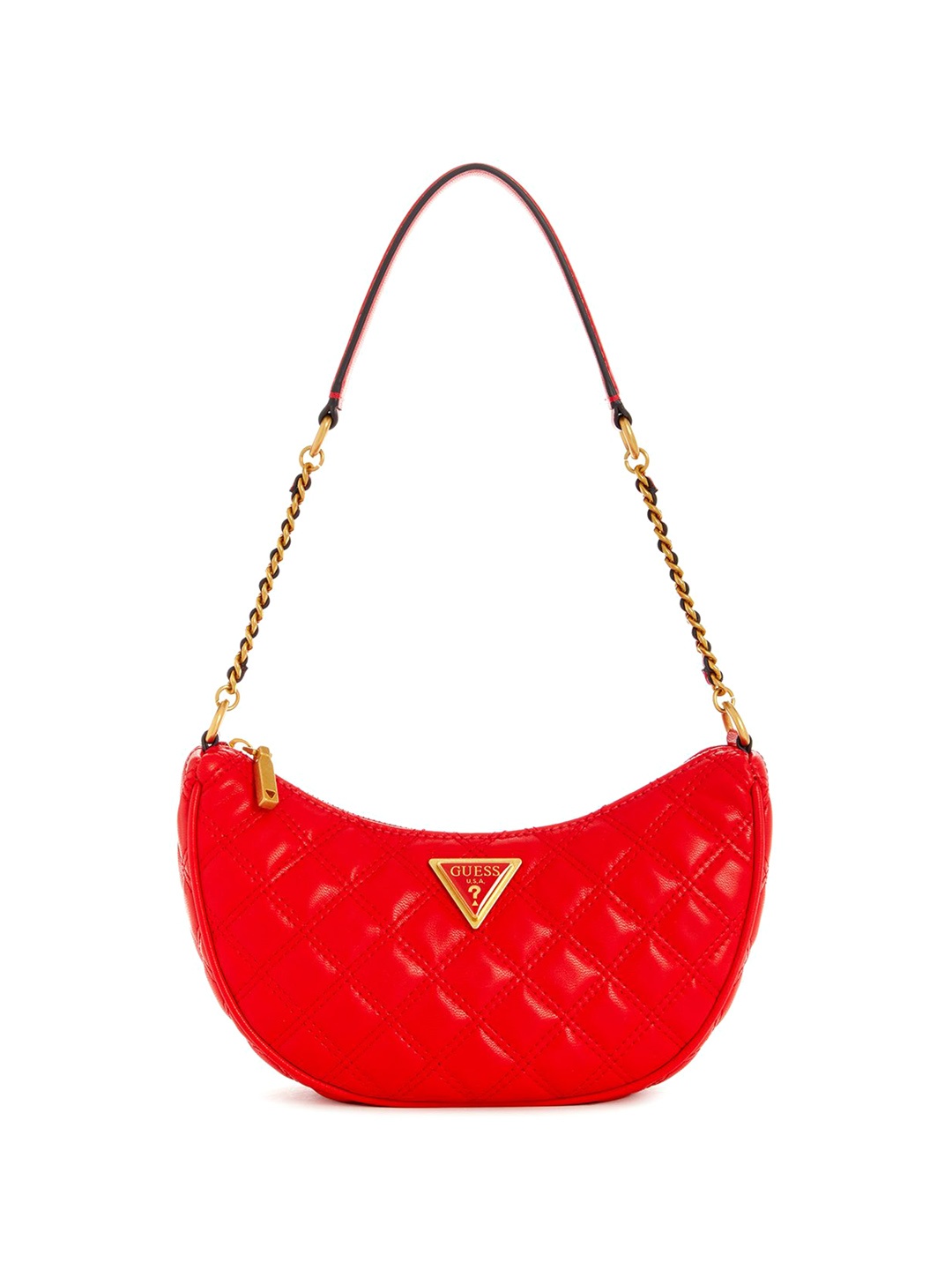 

GUESS Textured PU Quilted Structured Shoulder Bag, Red