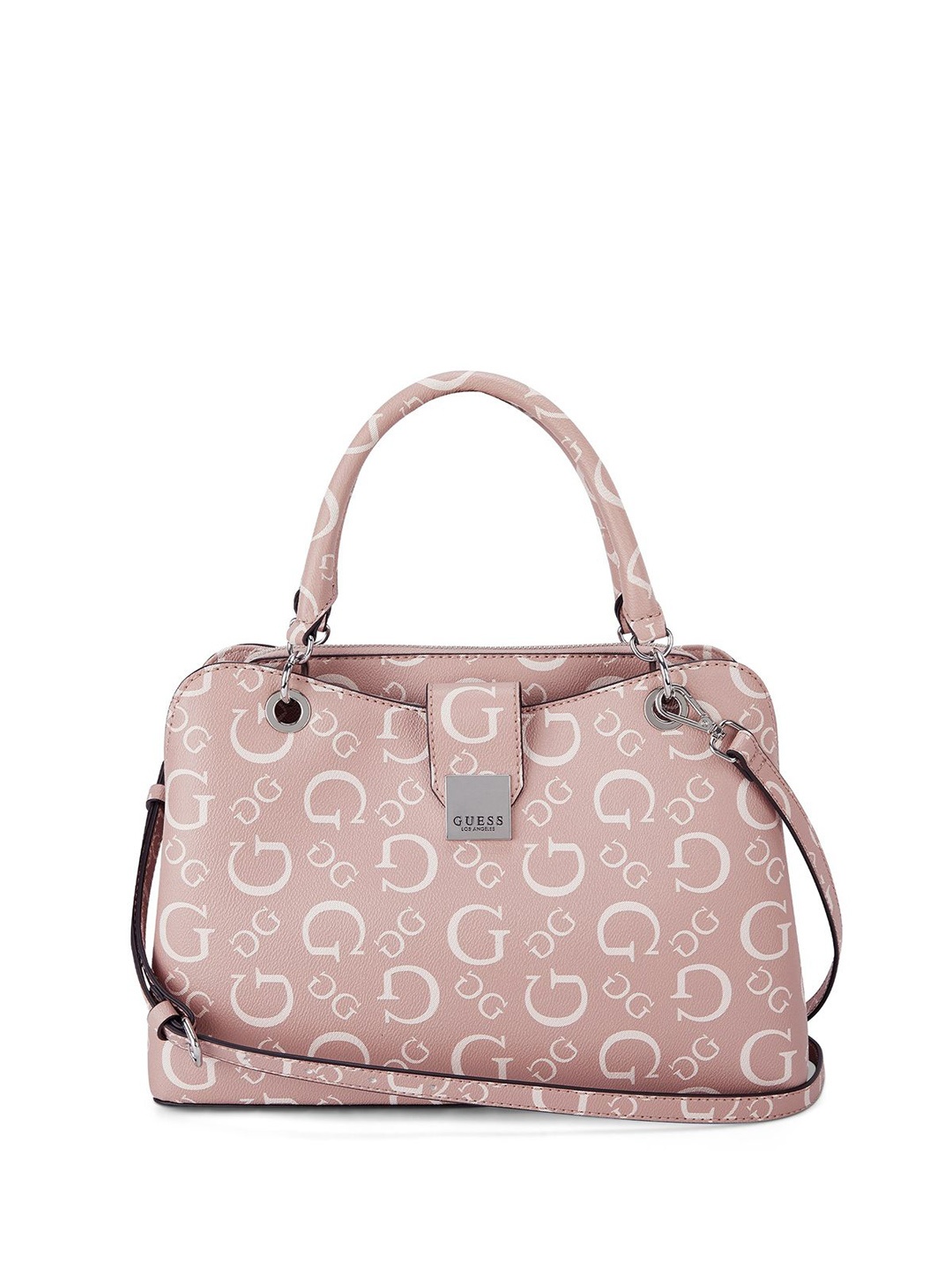 

GUESS Printed PU Bucket Satchel, Mauve