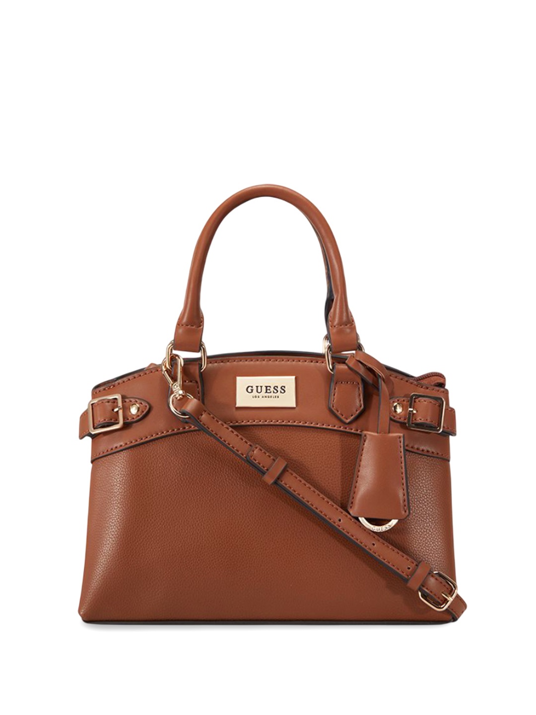 

GUESS PU Structured Satchel, Brown