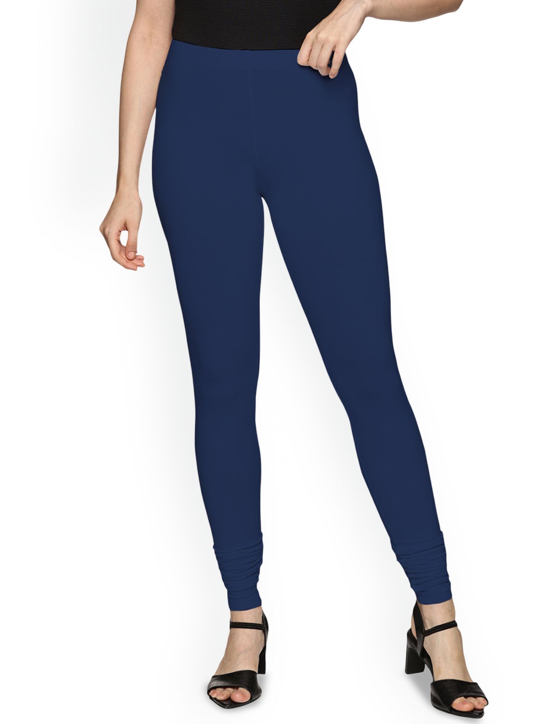 

Coppersmith Women Churidar Length Breathable Leggings, Navy blue
