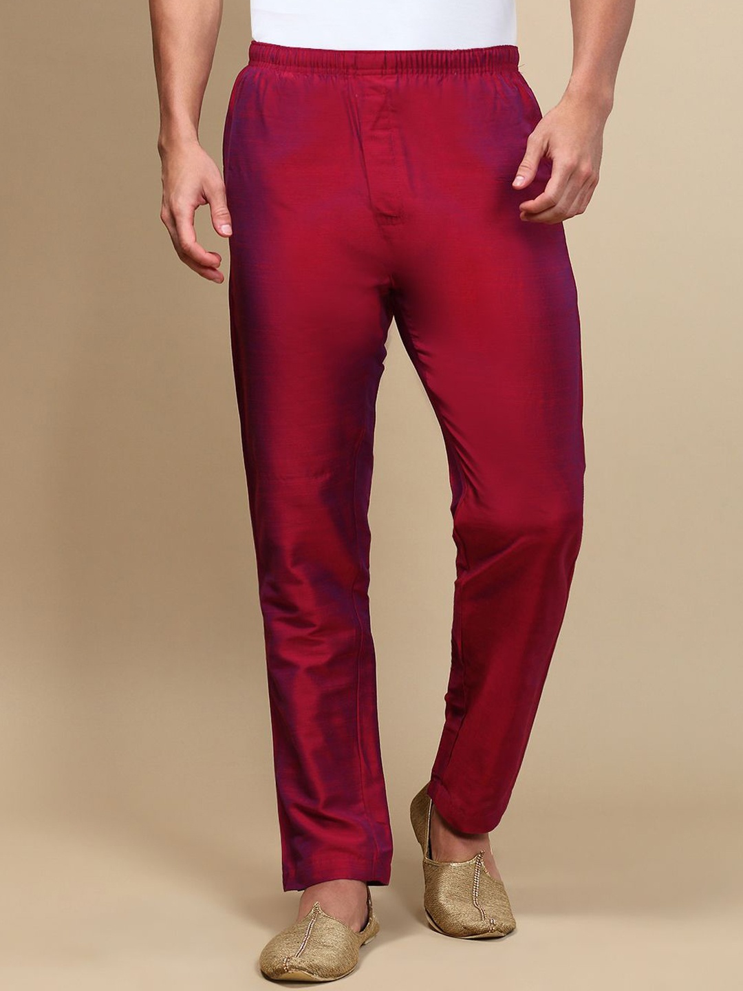 

WHITE HEART Men Mid-Rise Pyjamas, Burgundy