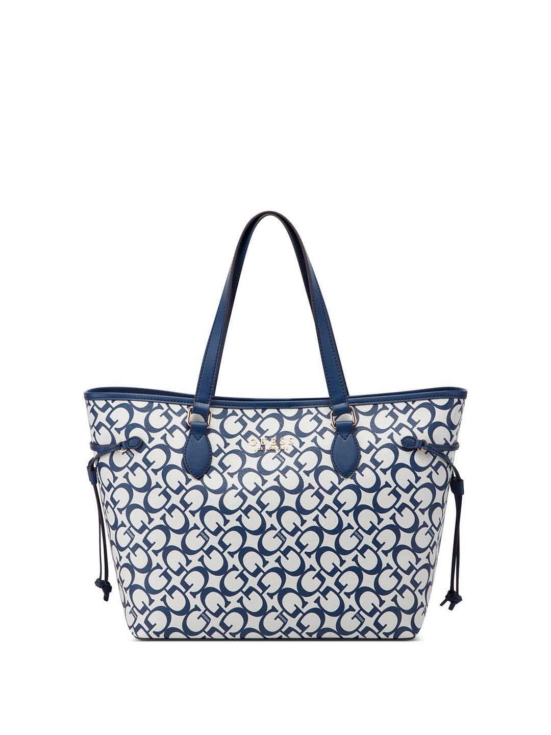 

GUESS Printed Structured Tote Bag with Tasselled, Navy blue