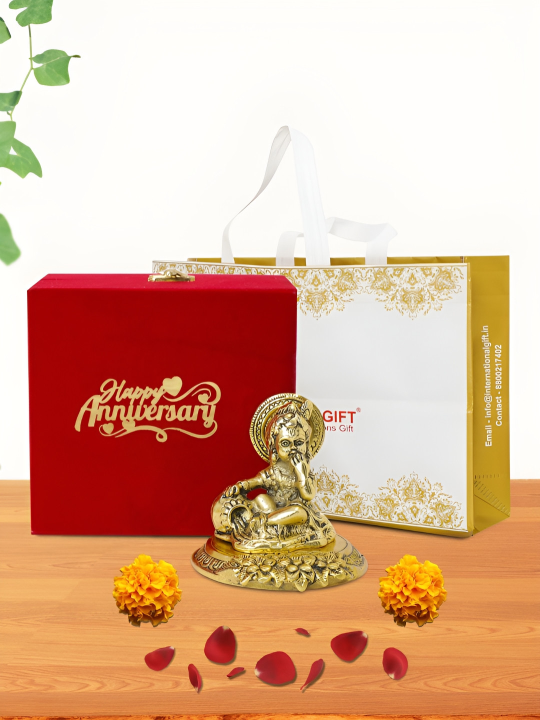 

INTERNATIONAL GIFT Gold-Toned Laddu Gopal Religious Idol Showpiece