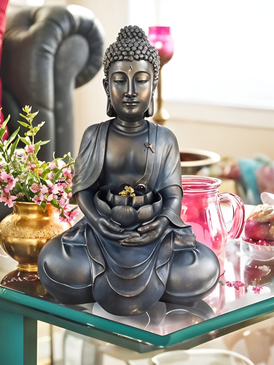 

Royaloak Grey Glossy Elora-Buddha Bowl Water Fountain