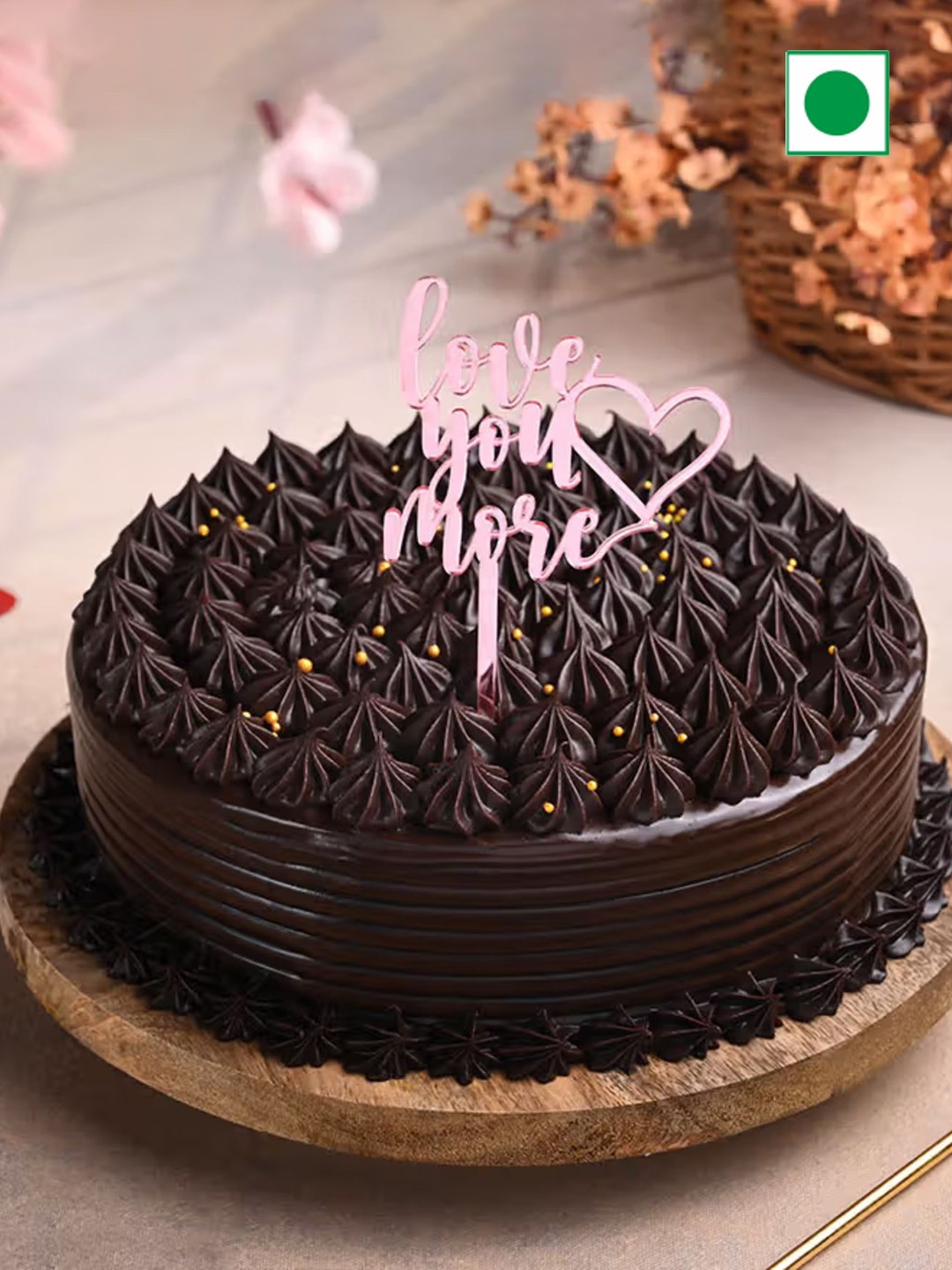 

Floweraura Chocolate Flavor Eggless Round Cake4Kg, Brown