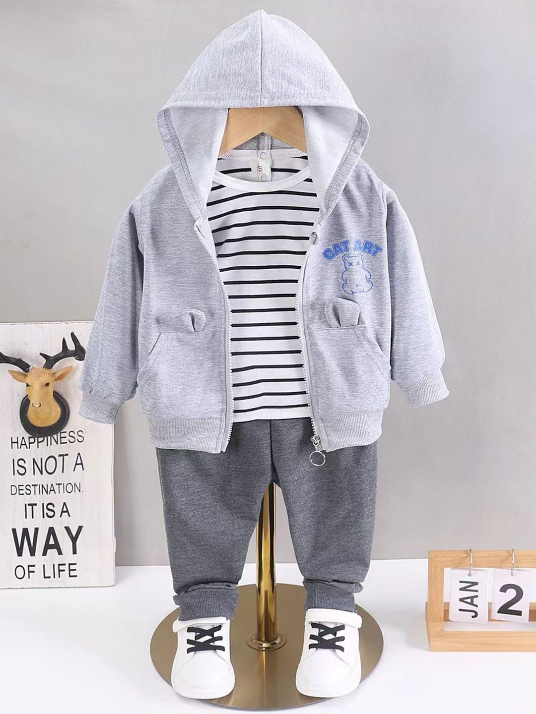 

Bold N Elegant Kids Printed T-shirt And Shirt, Grey