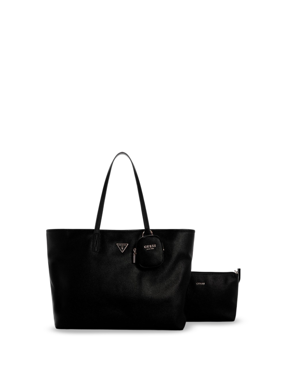 

GUESS PU Shopper Tote Bag with Tasselled, Black