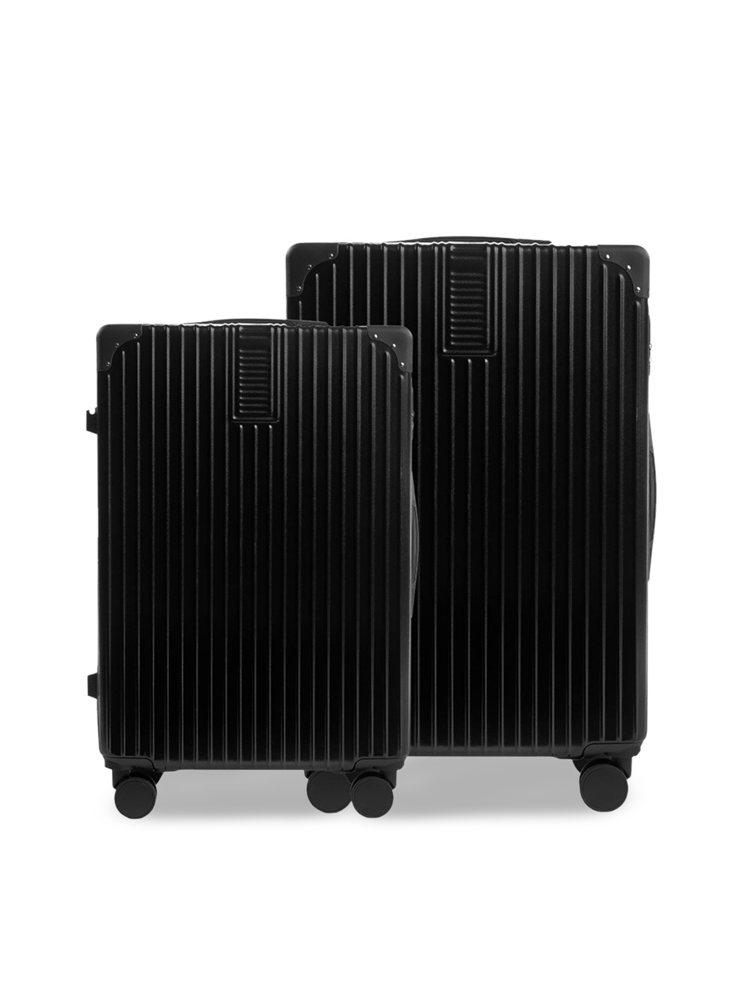 

PYB Reise Set Of 2 Black Textured Hard-Sided Trolley Suitcases