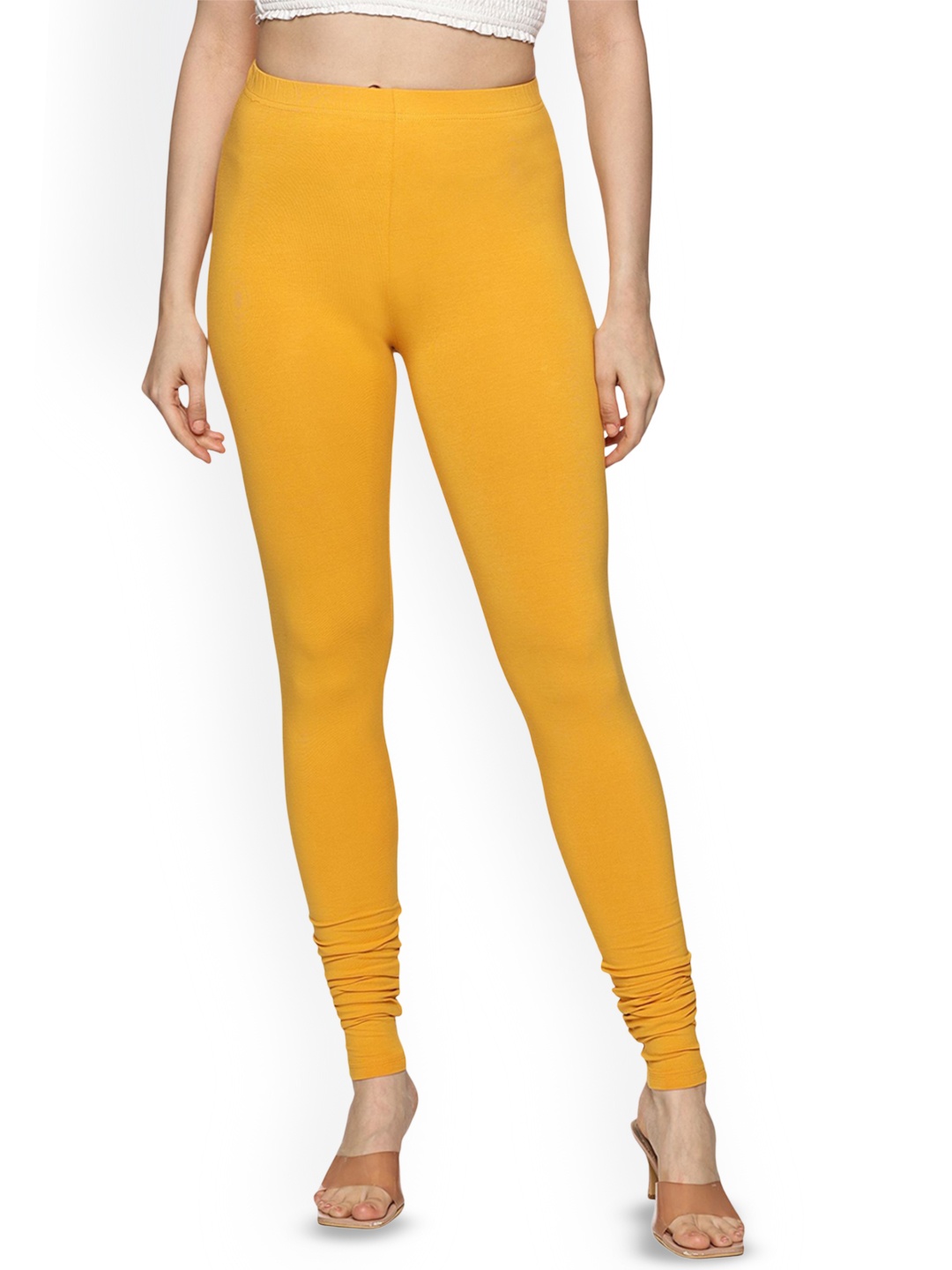 

Coppersmith Women Churidar Length Breathable Leggings, Yellow