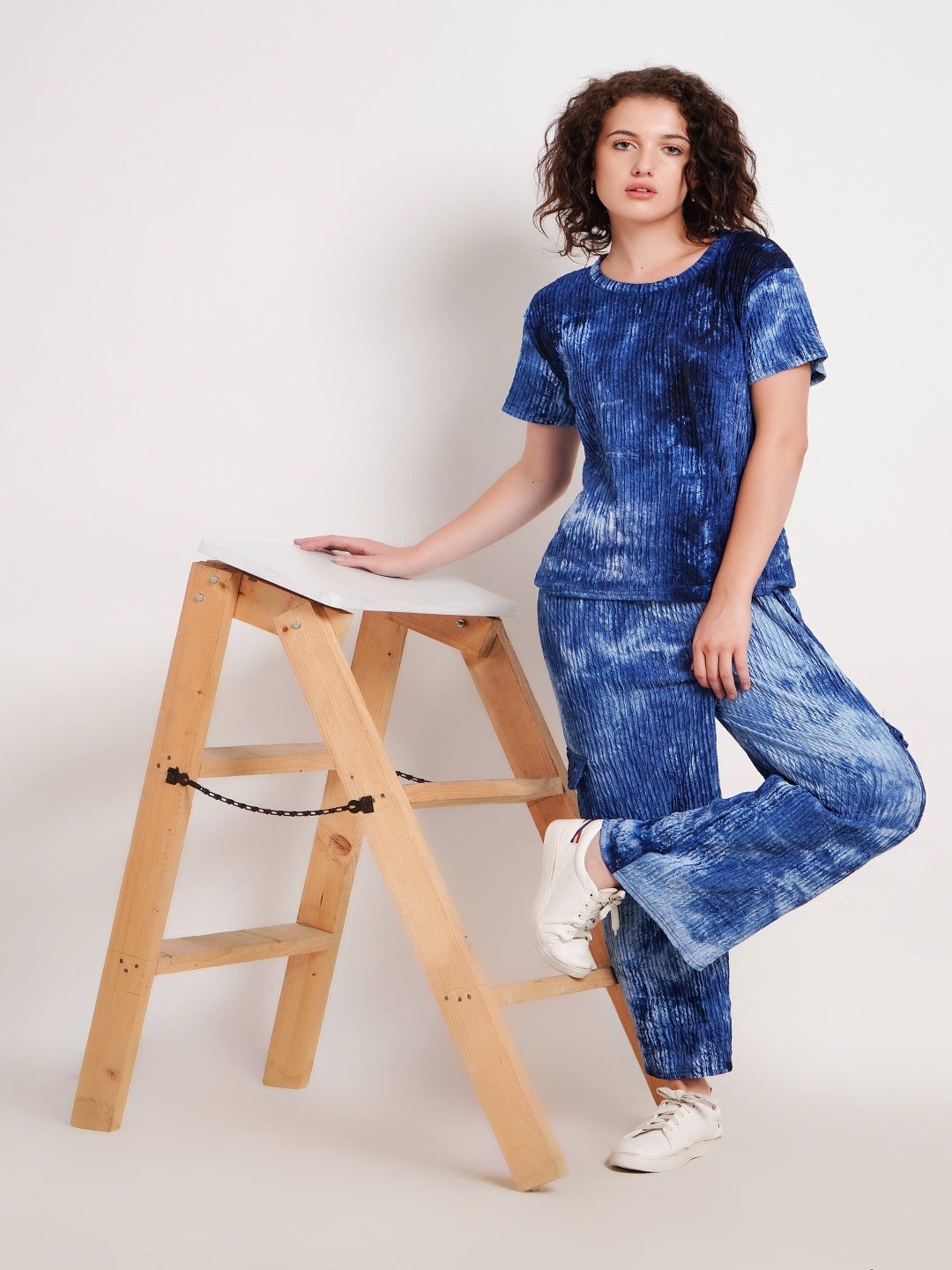 

Lugo Dyed Printed T-Shirt & Trousers, Blue