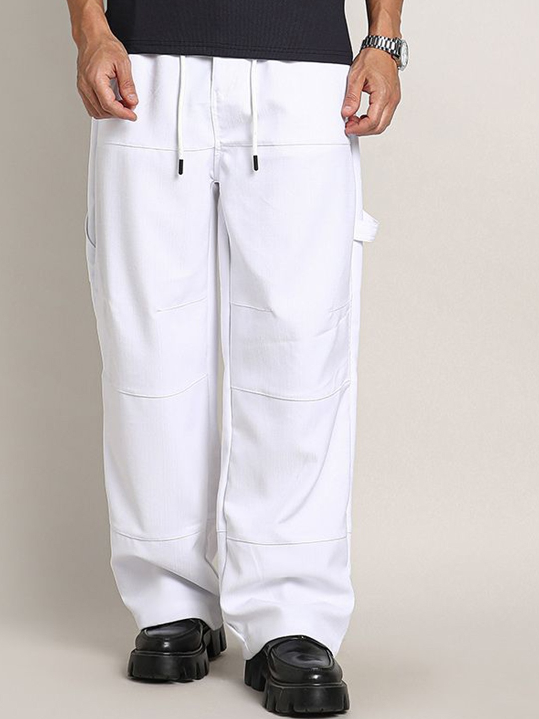 

Campus Sutra Men Comfort Cargos Trousers, White
