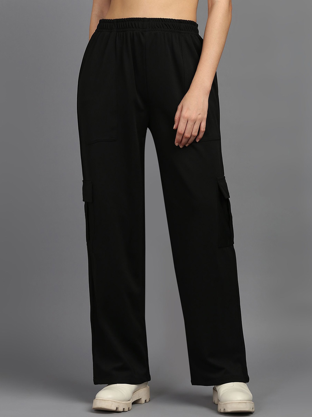 

DressBerry Women Straight Fit Cargos Trousers, Black