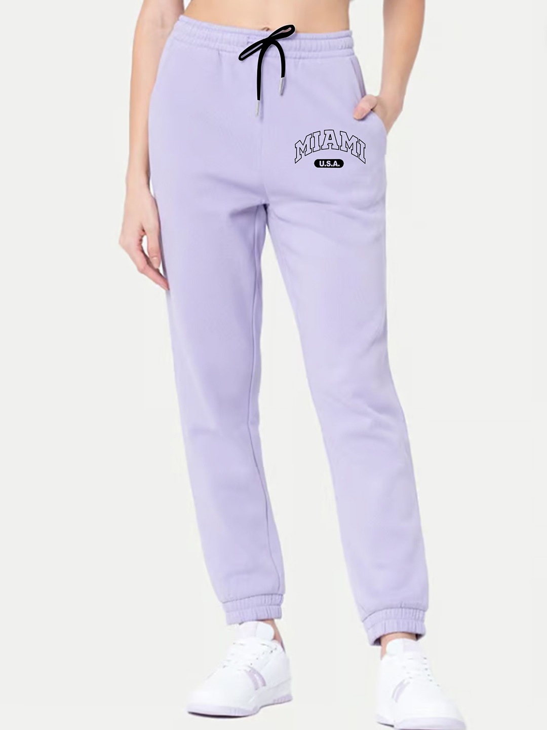 

SAAHASAM Women Printed Relaxed Loose Fit Joggers Trousers, Purple