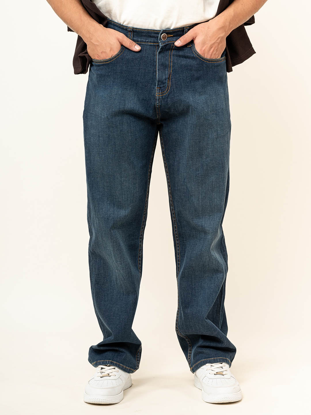 

Tistabene Men Mid-Rise Denim Baggy Stretchable Jeans, Blue