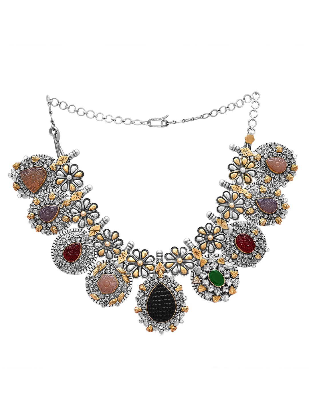 

925 SILLER Silver Rhodium-Plated Antique Necklace
