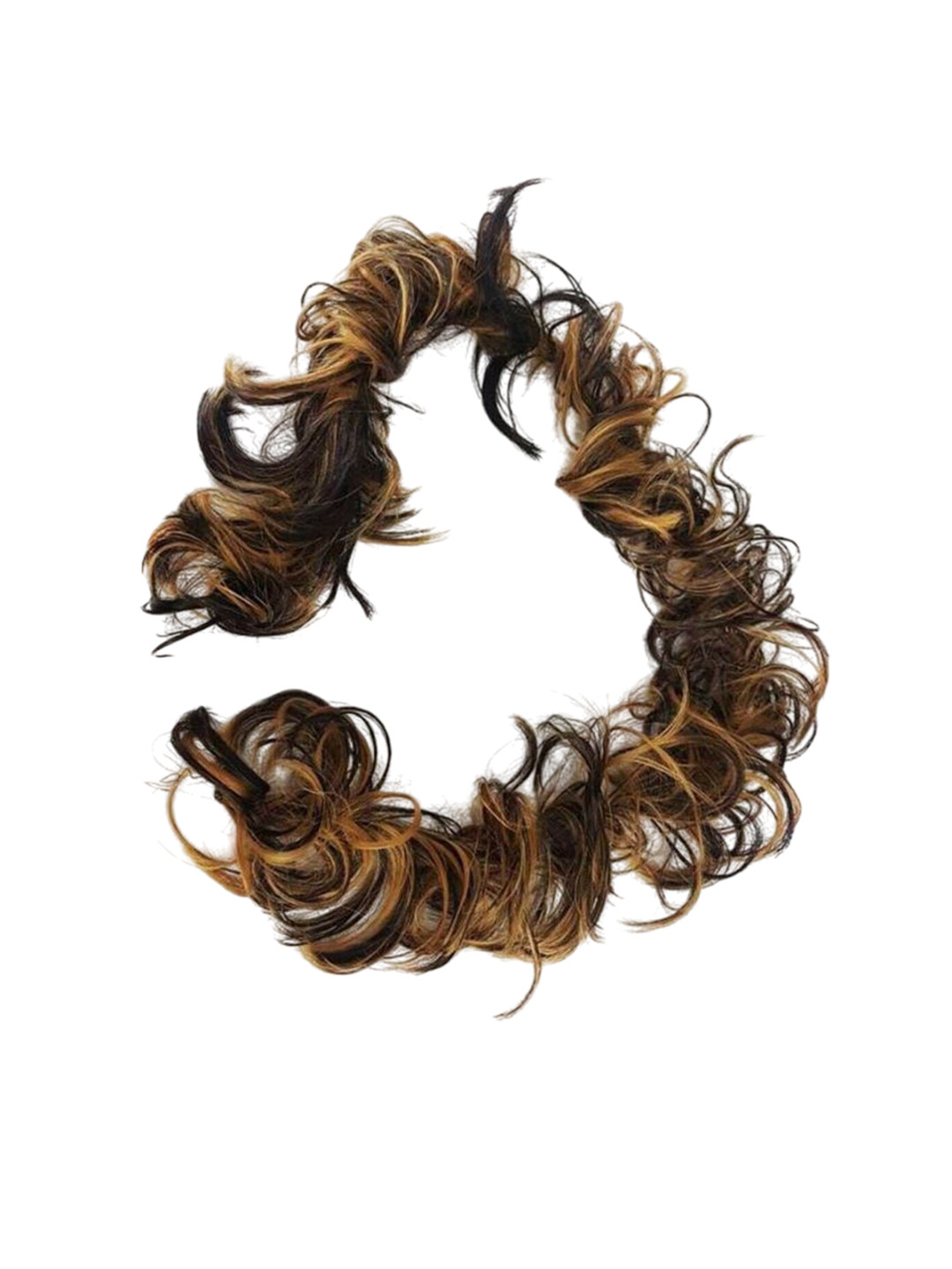 

vister Curly Hair Frill Extension - Black With Golden - 22 Inch, Gold