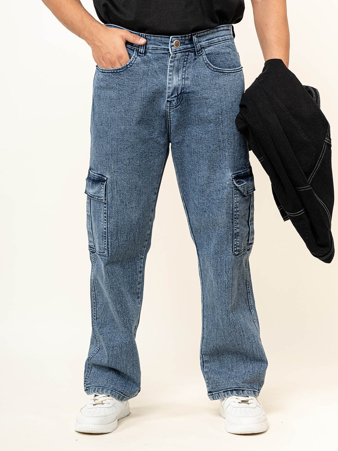 

Tistabene Men Mid-Rise Stretchable Baggy Jeans, Blue