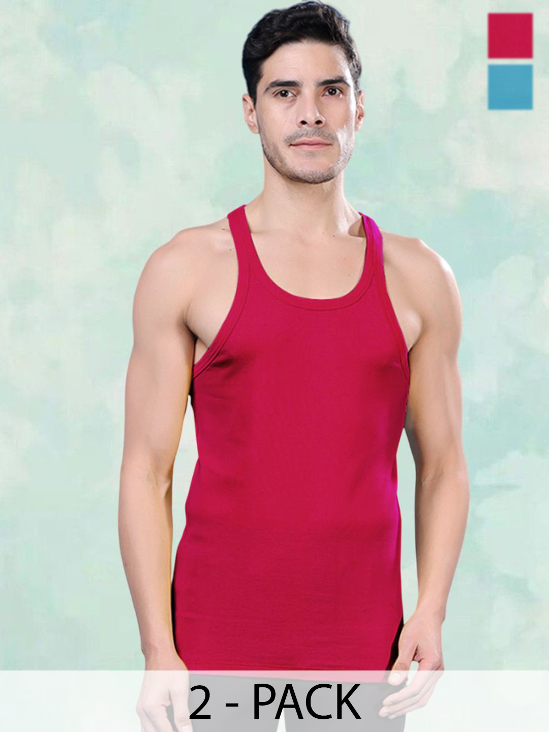 

FBAR Pack Of 2 Cotton Gym Innerwear Vests, Pink