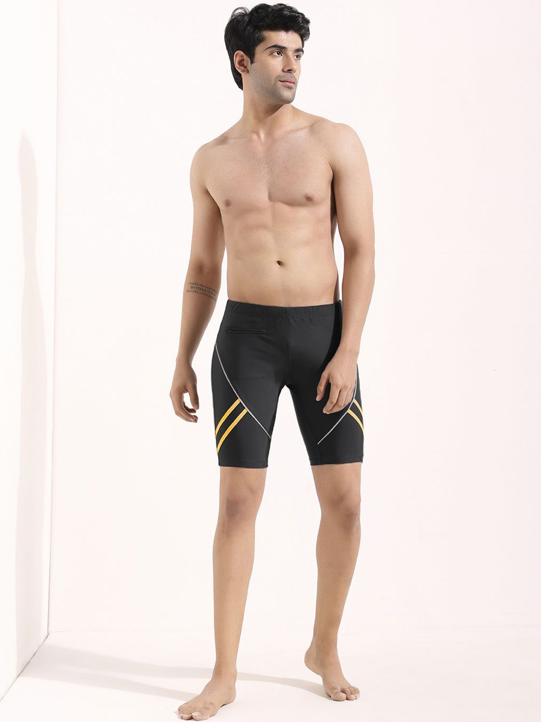

LYCOT Men Printed Swim Bottoms, Black