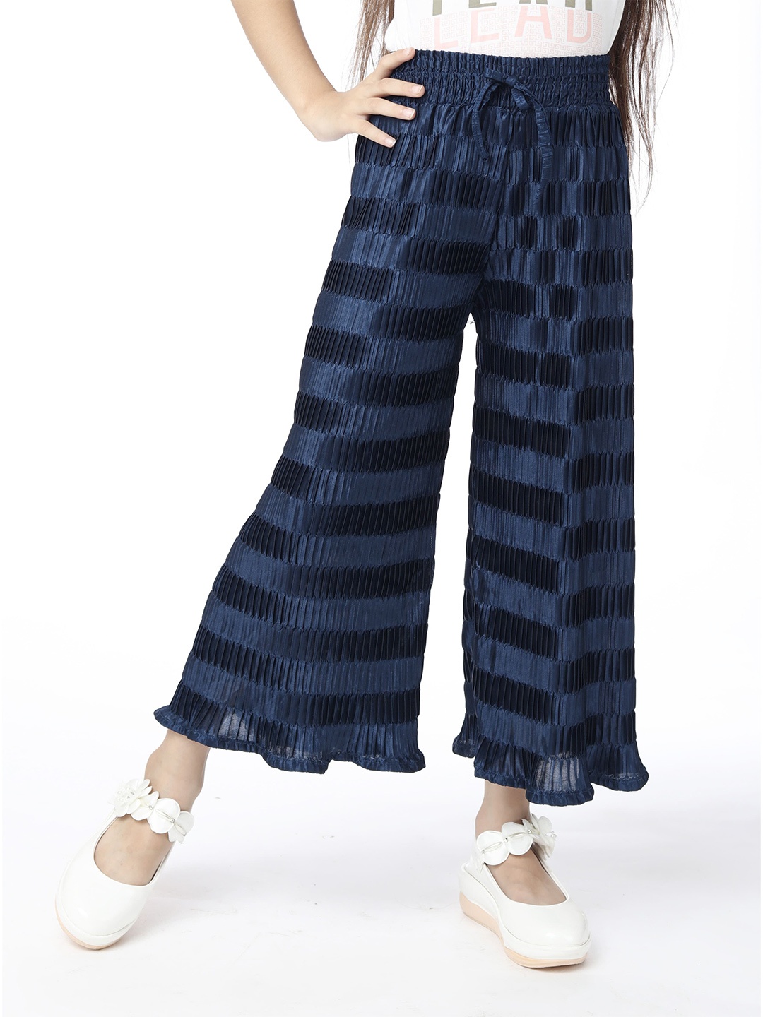 

Ishti Girls Printed Flared Palazzos, Blue
