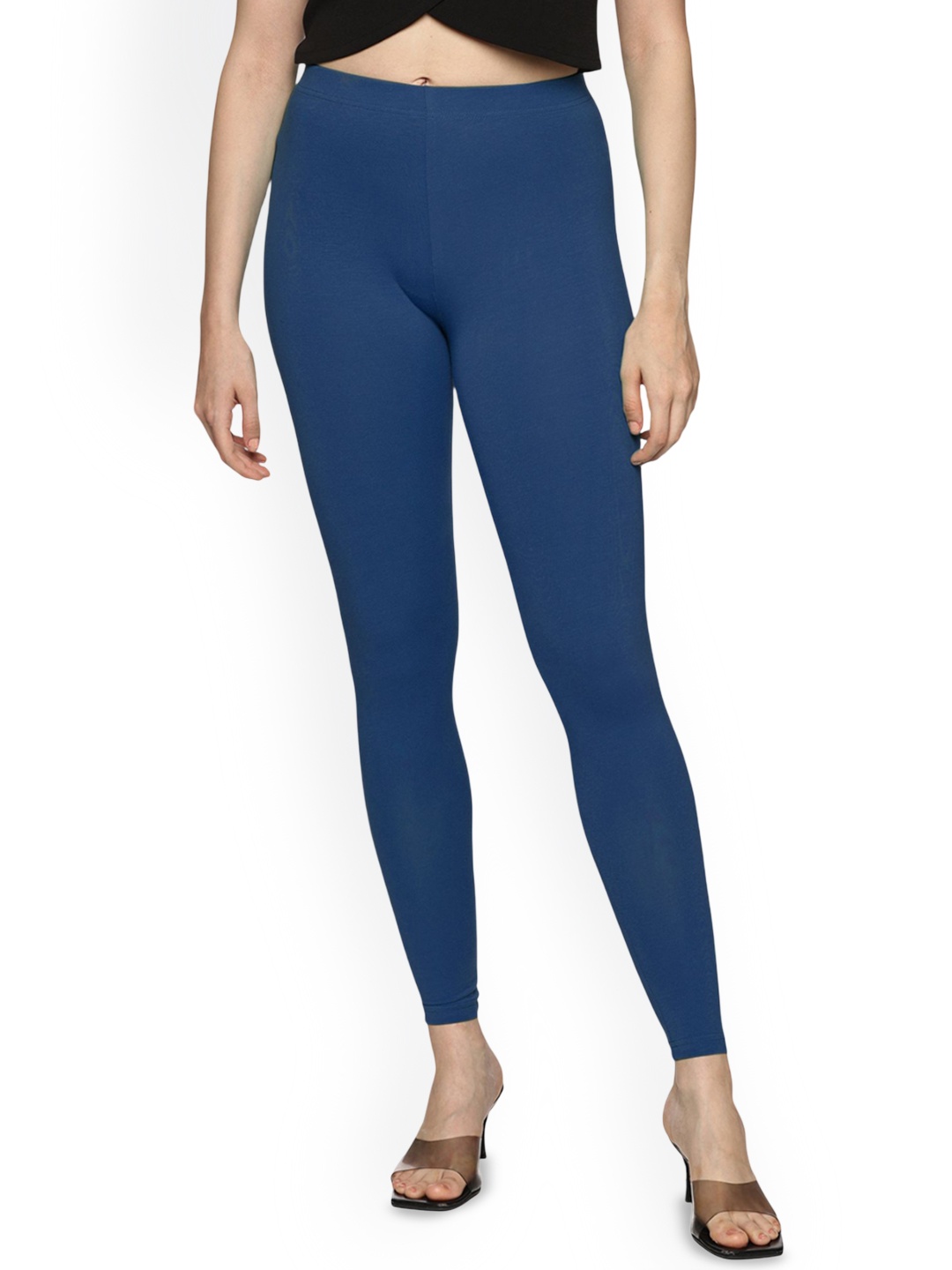 

Coppersmith Women Solid Ankle Length Leggings, Blue