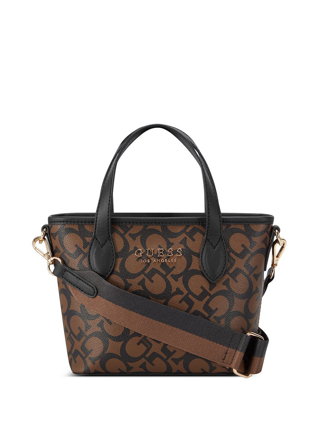 

GUESS Printed Structured Shoulder Bag with Tasselled, Brown