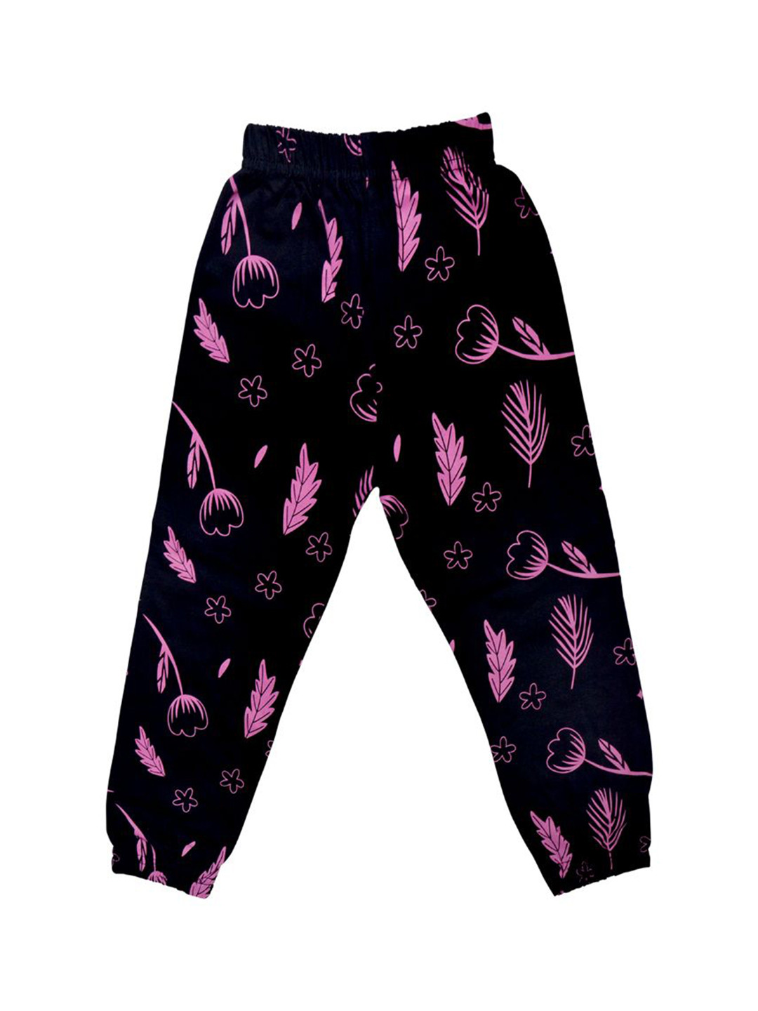 

FAZZA Girls Printed Cotton Mid-Rise Joggers, Purple