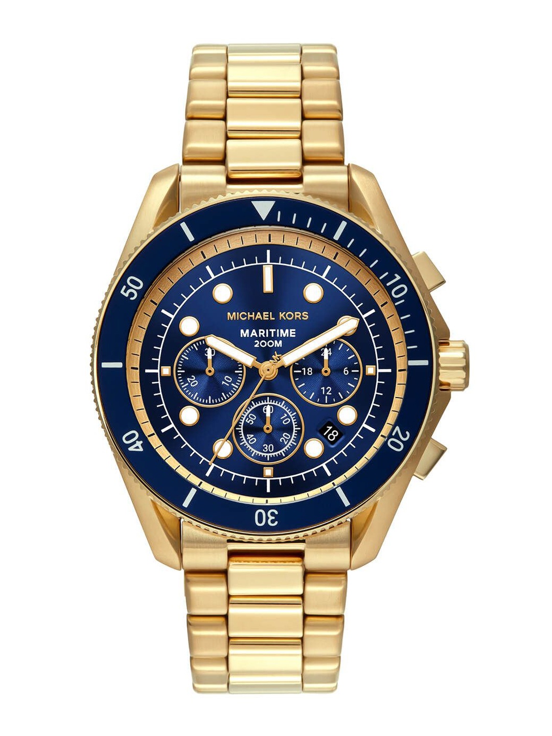 

Michael Kors Men Skeleton Dial & Stainless Steel Straps Reset Time Analogue Watch MK9202, Blue