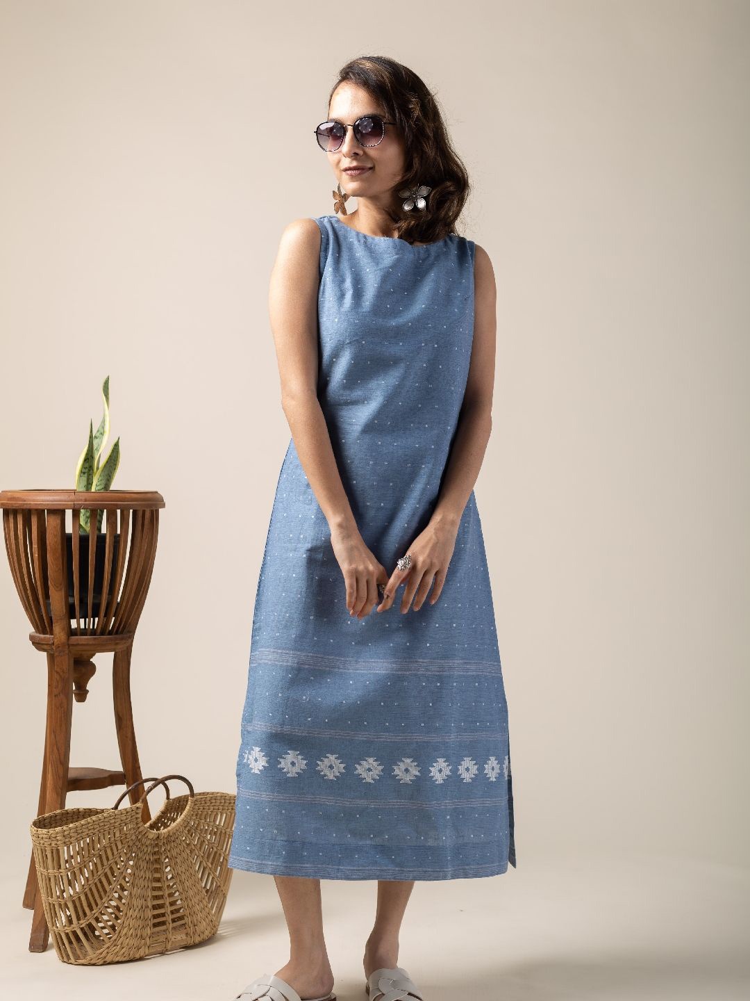

KUSVAA A-Line Midi Dress, Blue