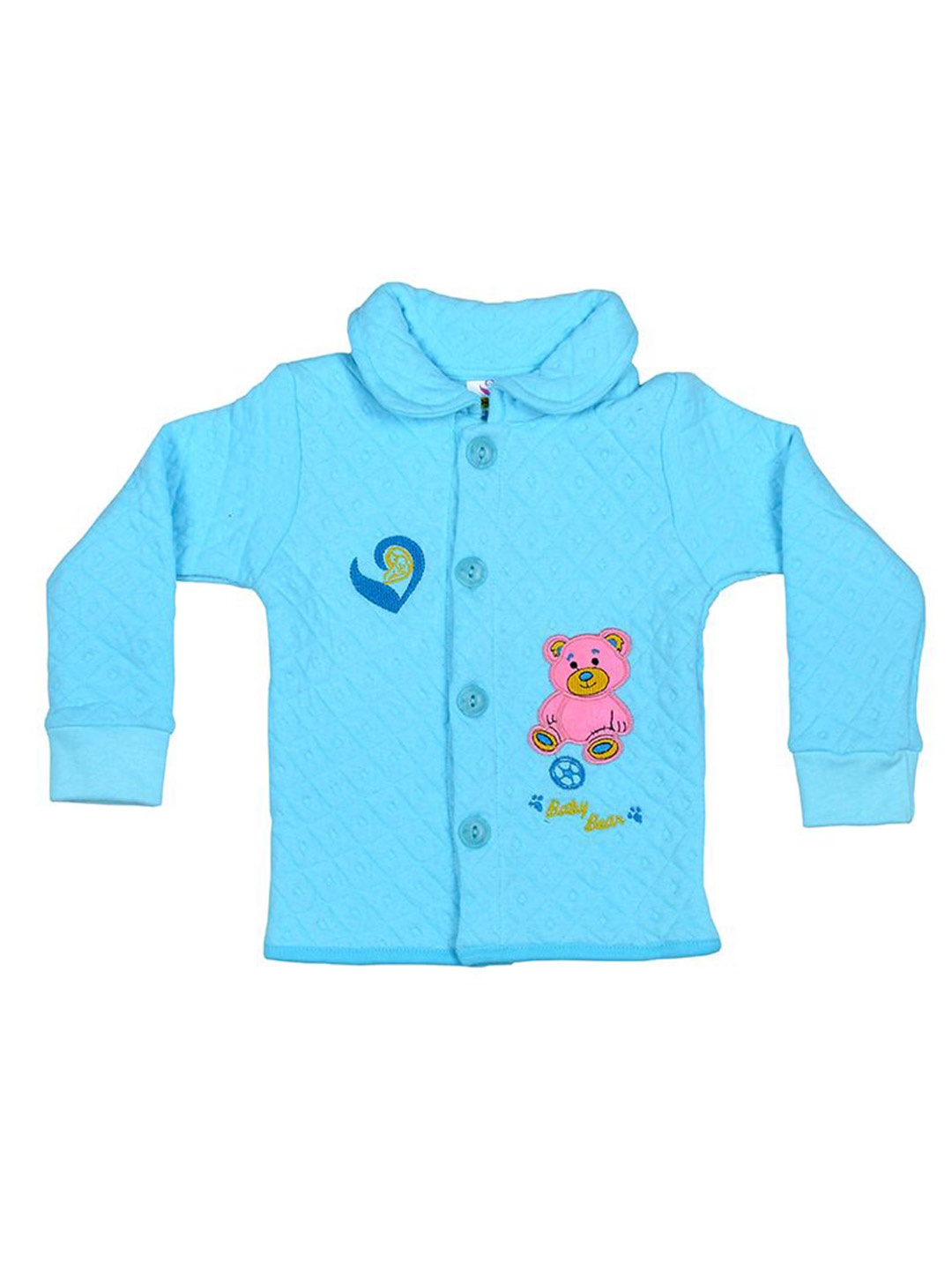 

BAESD Kids Graphic Printed Shirt Collar Cotton Quilted Winter Wear Sweatshirt, Blue