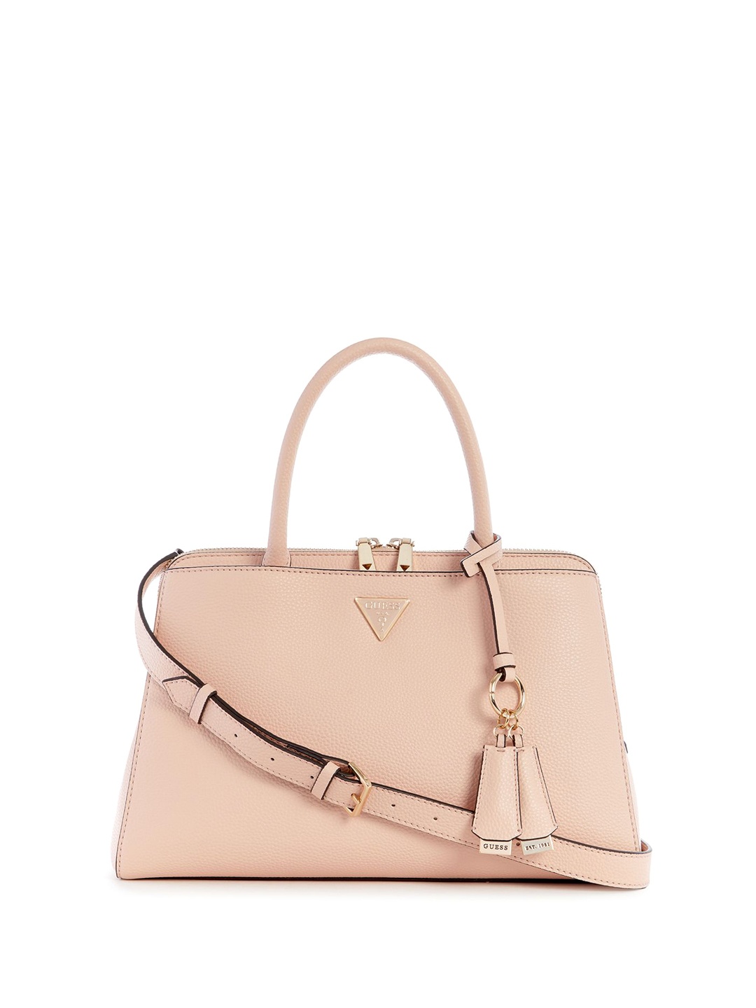 

GUESS PU Structured Satchel with Tasselled, Pink